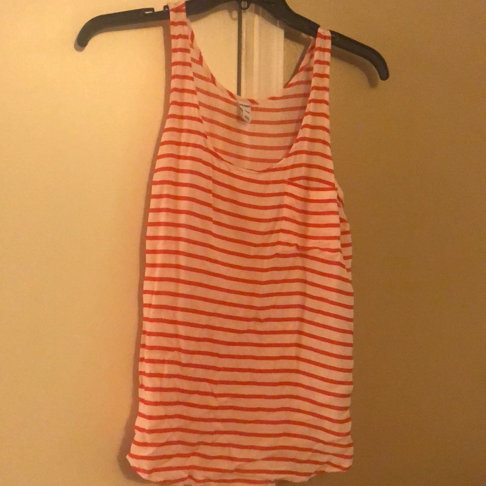 Old navy orange and white sleeveless top, size M